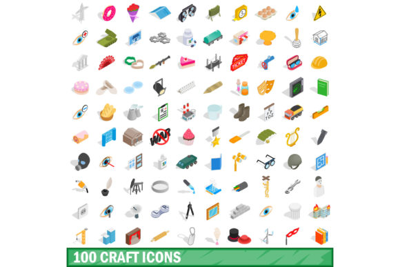 100 Craft Icons Set, Isometric 3d Style: A Practical Evaluation for Modern Design Projects