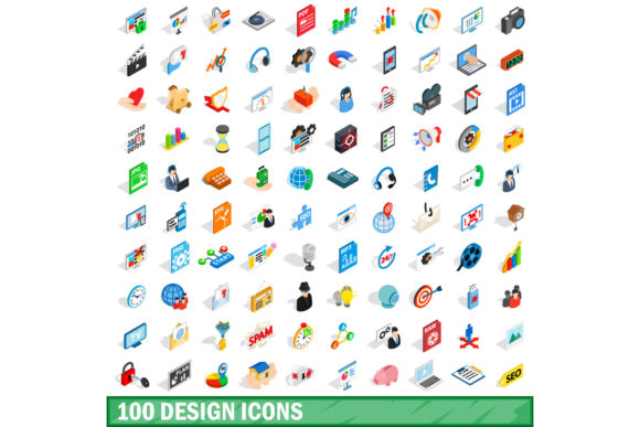 100 Design Icons Set, Isometric 3d Style: A Comprehensive Guide for Modern Creators