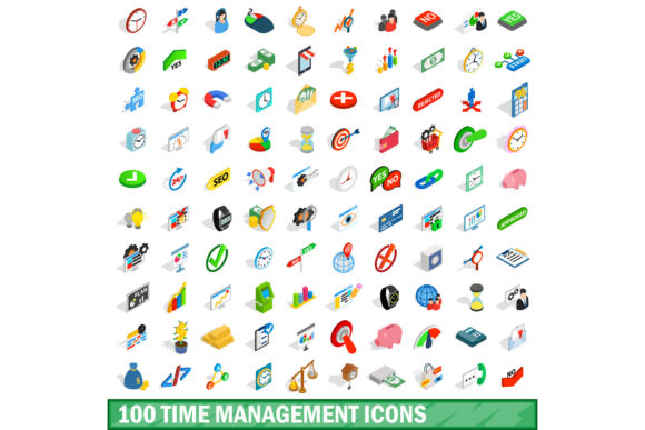 100 Time Management Icons Set, Isometric: A Practical Evaluation for Modern Designers