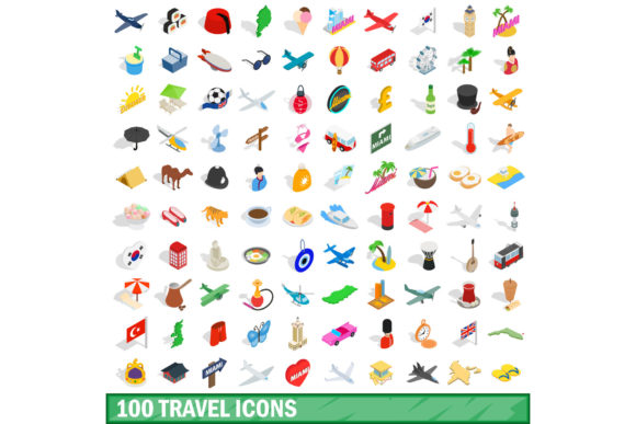 100 Travel Icons Set, Isometric 3d Style: A Comprehensive Guide for Modern Designers