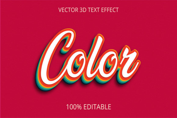 3D Color Text Effect Creative Design for Modern Branding