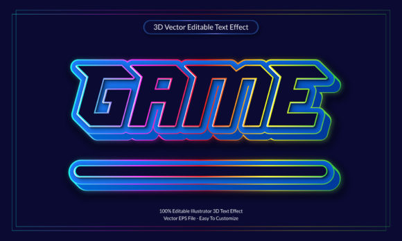 3D Game Editable Text Effect Design