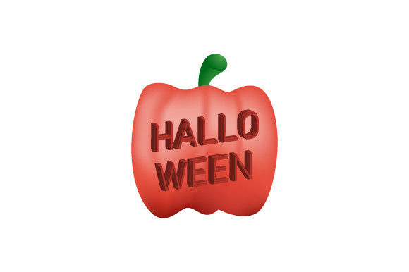 3d Halloween Text on Pumpkin Design