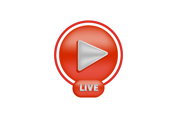 3d Live Stream Icon Circle Design Vector