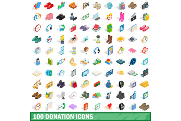Transforming Digital Campaigns with a Comprehensive 100 Donation Icons Set in Isometric 3D Style