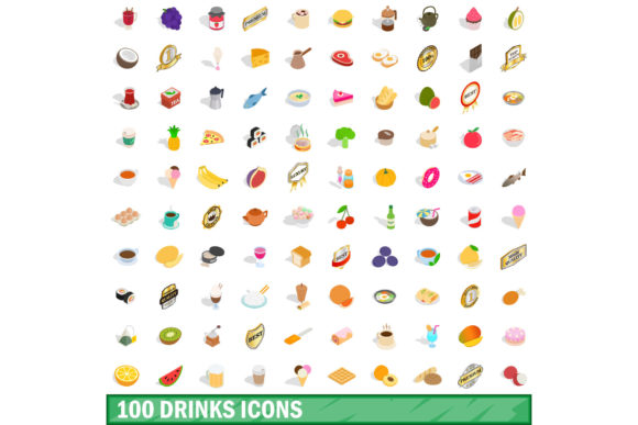 Understanding the 100 Drinks Icons Set, Isometric 3d Style for Professional Design